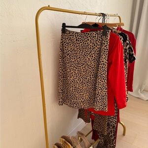Nordstrom Leopard Print Skirt - Tan and Black